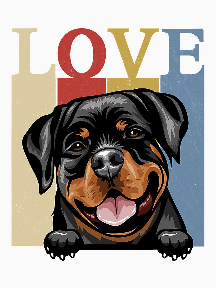 I Love My Rottweiler Vintage Retro Dog Mom Dad Pet Lover by JeffreyShultz