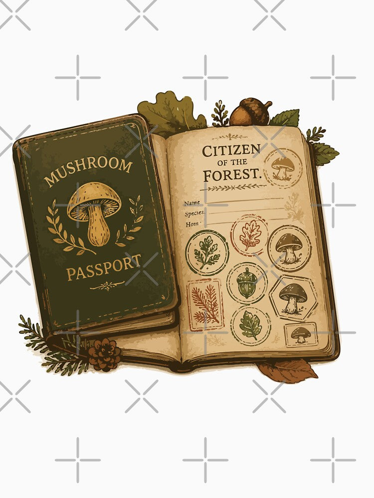 Mushroom Passport Citizen of the Forest Cottagecore by SimplePoDesign