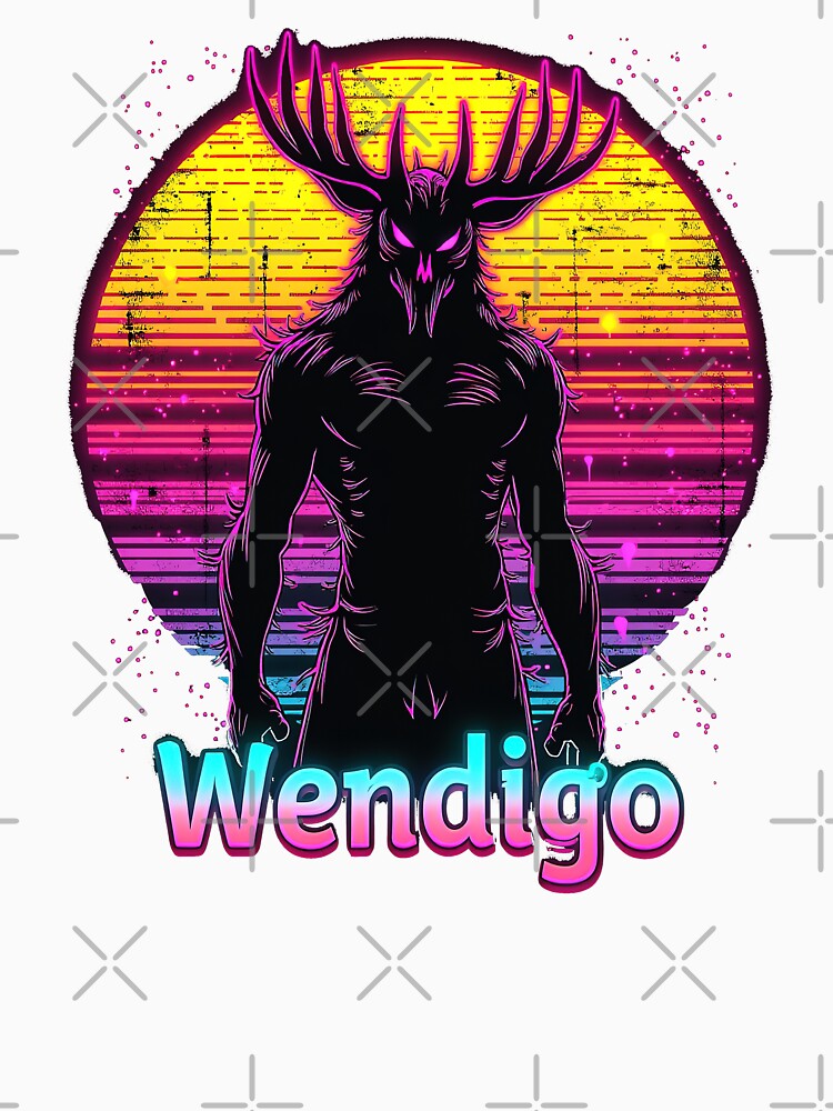 Wendigo Retro Cryptid Supernatural Folklore Monster Graphic by SpookshowDesign