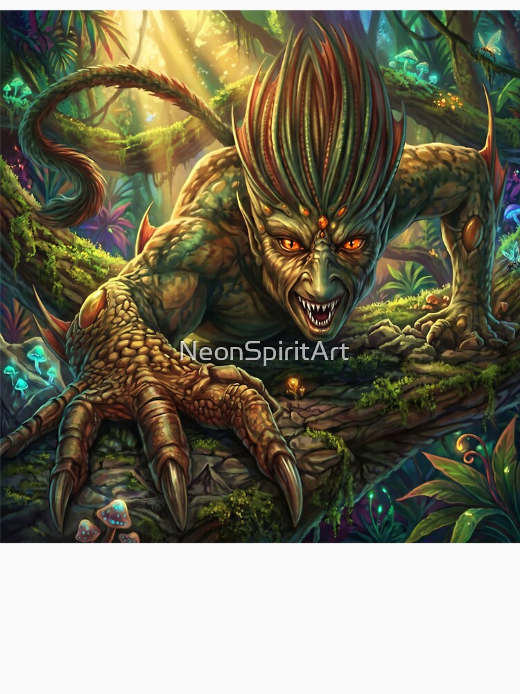 Primeval Awakening – Mythic Beast Fantasy Creature Art by NeonSpiritArt