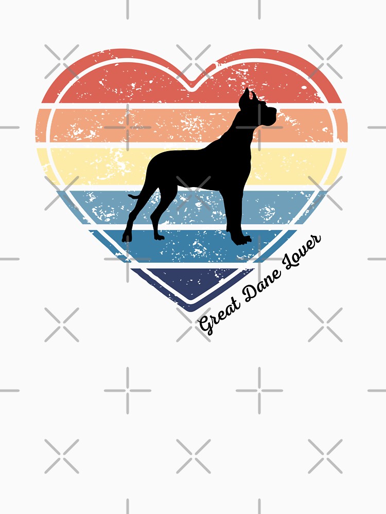 Great Dane Lover Retro Sunset Heart 2 by Print-A-Joke