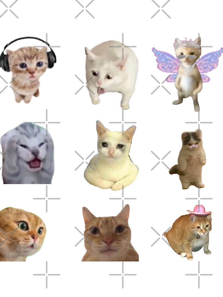 Funny Cat Memes Sticker Bundle Gift Idea by teaisfantastic