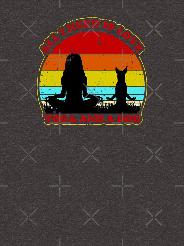All I need is love yoga and a dog funny vintage by WhaTrends