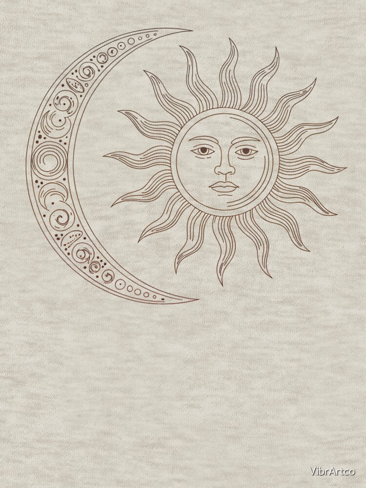 Sun and Moon Yoga Art by VibrArtco