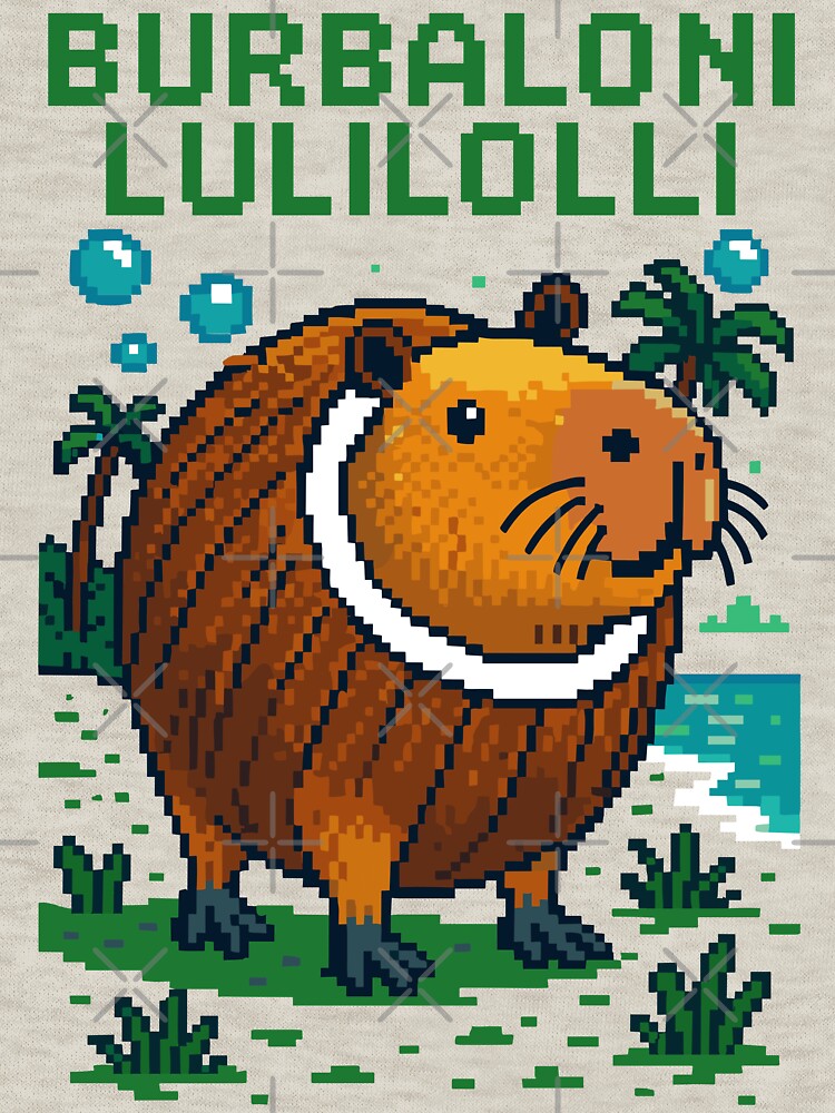 Burbaloni Luliloli Capybara Italian Brainrot Memes Pixel by Sitchko