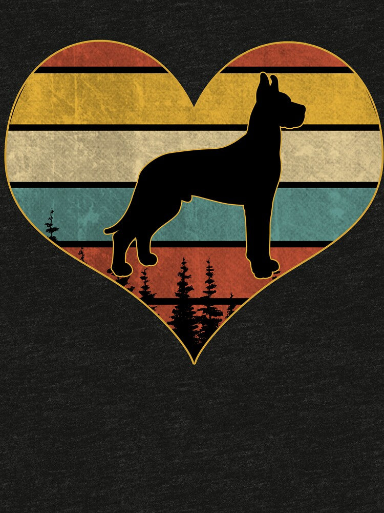 Retro vintage great dane heart by gastonfongemie