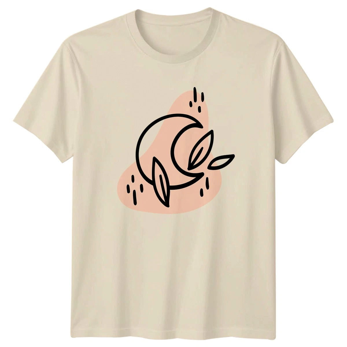 Minimalist Abstract Moon Leaf T-Shirt Botanical Art Birthday Gift