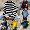 Stylish Men's Long Sleeve T Shirt with Stripe Design and Pullover Style