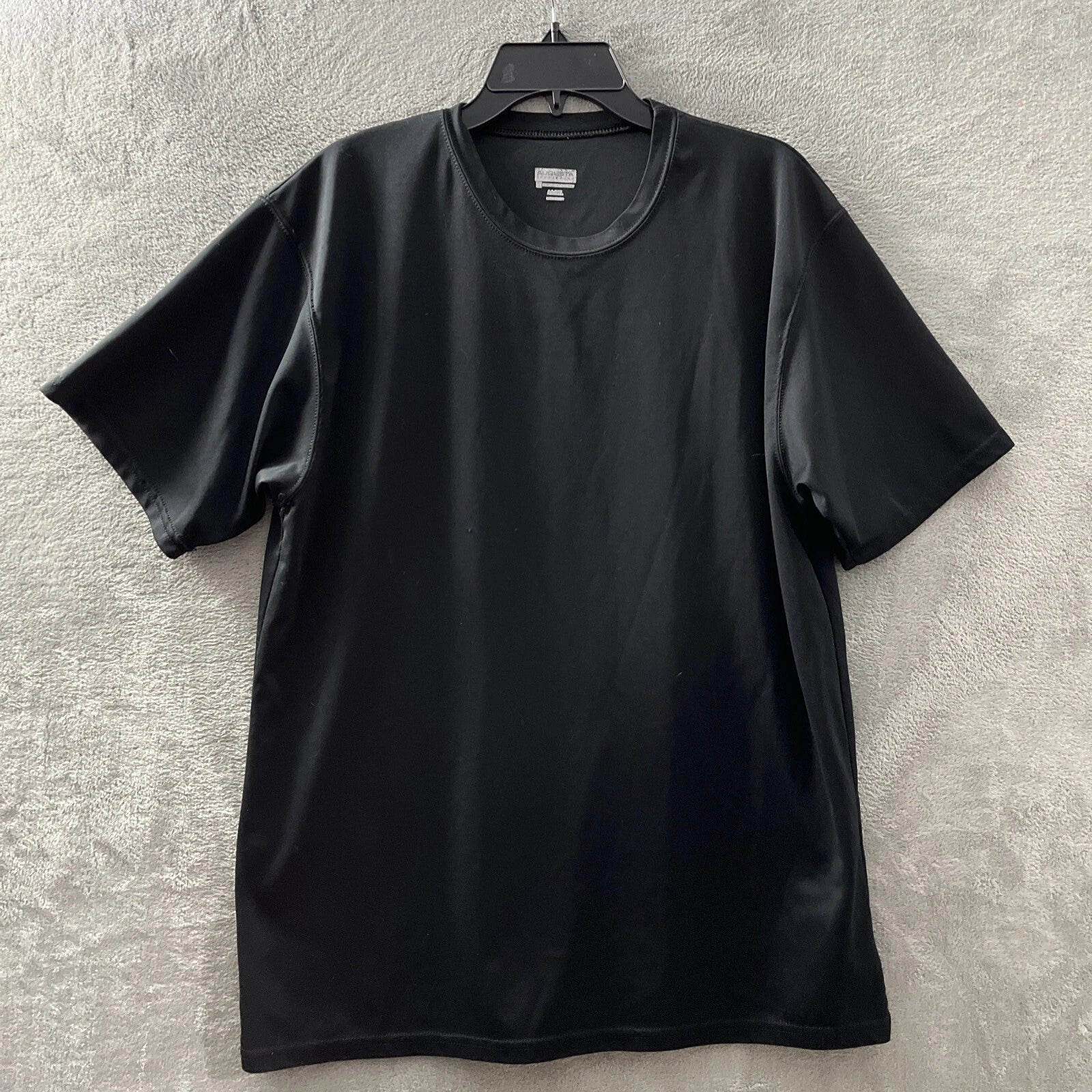 Augusta Shirt Mens XL Solid Black Short Sleeve Crew Neck Polyester Pullover