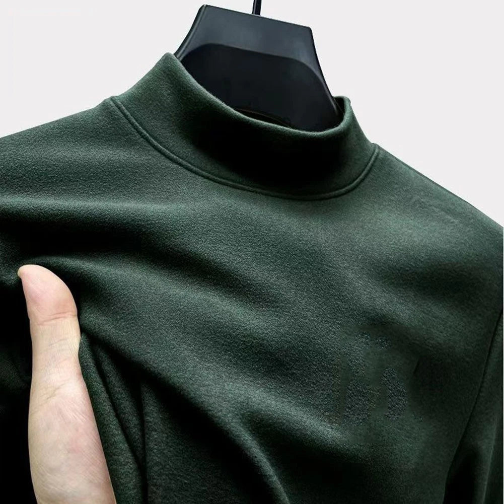 Half Turtleneck Knitwear Top For Men Fashionable Casual Pullover-Style