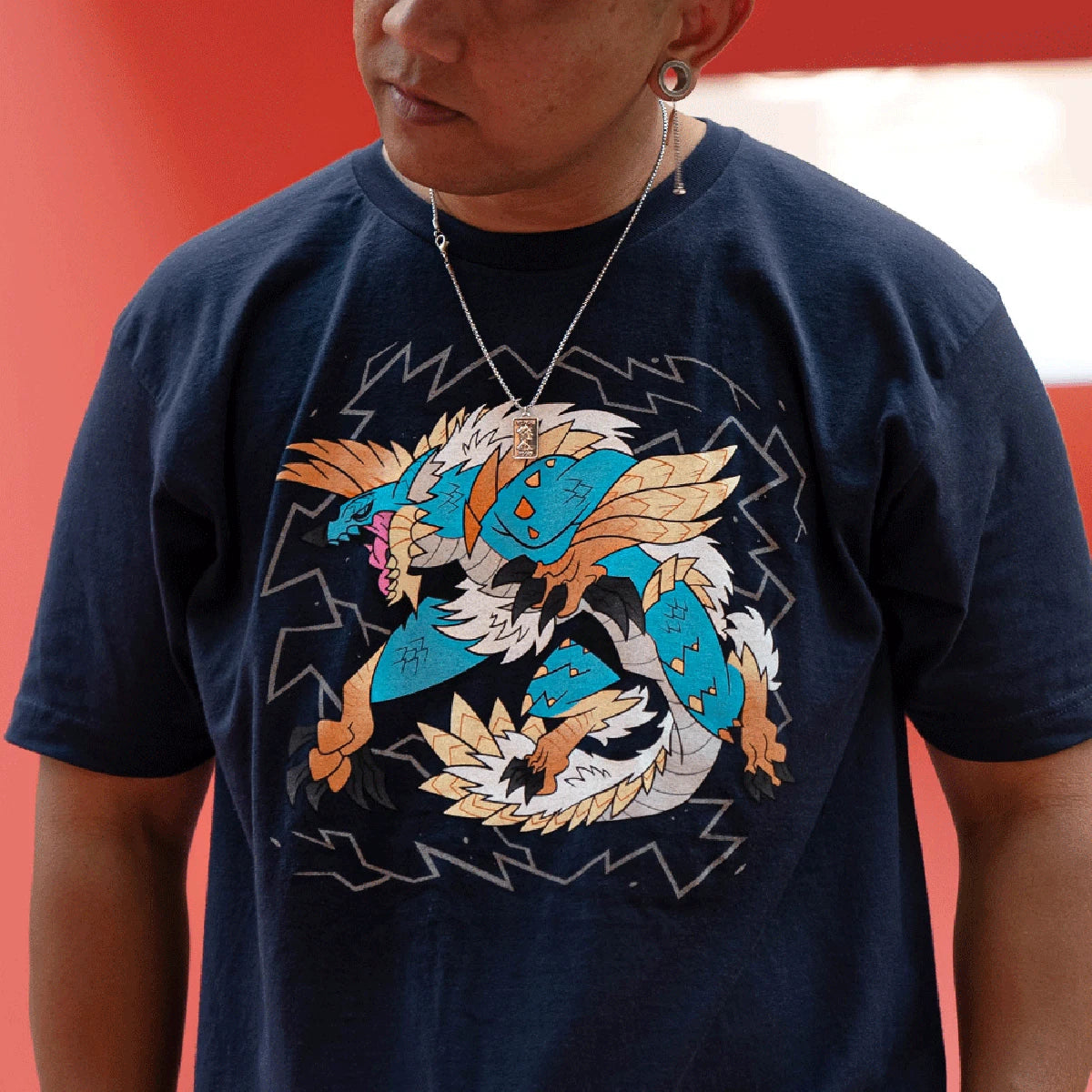 Zinogre REFLECTIVE Black Mens T-Shirt (S, Small) - Monster Hunter Official Tee!