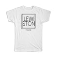 Gift T-Shirt : LEWISTON Maine Square Modern Minimalist Font
