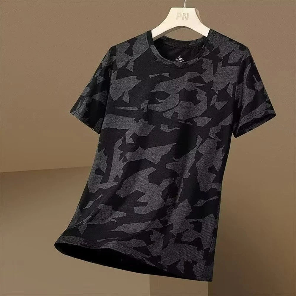 Mens Lightweight Camouflage Quick Dry Short Sleeve T Shirt for Daily Wear
