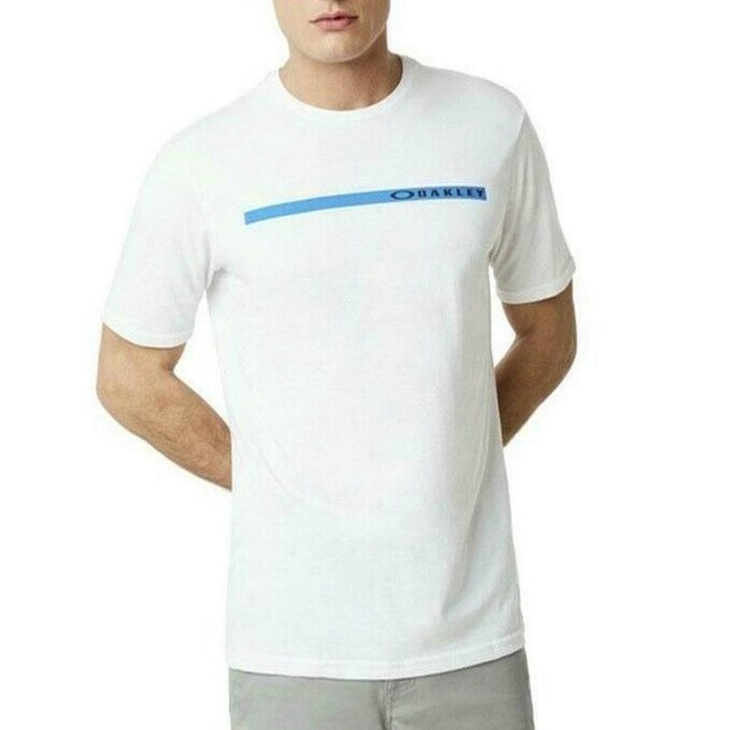 Oakley Men Tee T Shirt White Cotton TBL Qm8 Size L