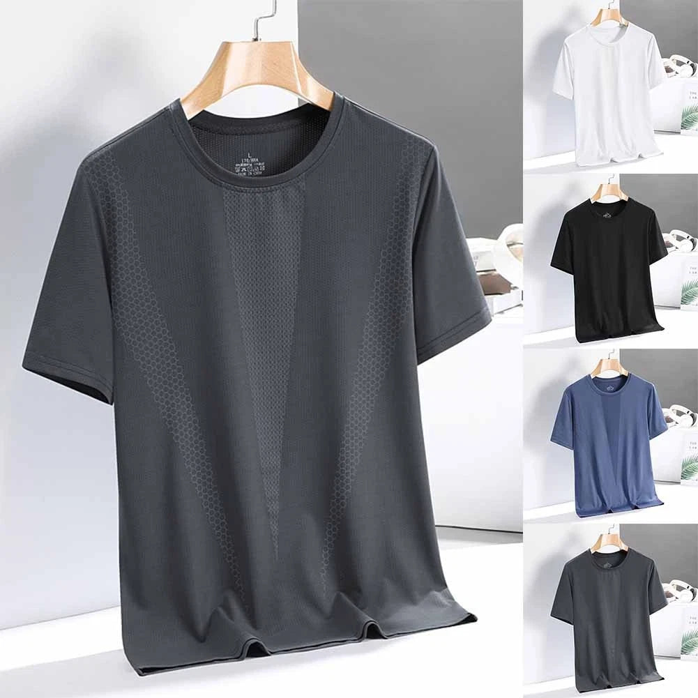 Energize Your Routine Men's Quick Drying T Shirt in Stylish Ice Silk Design