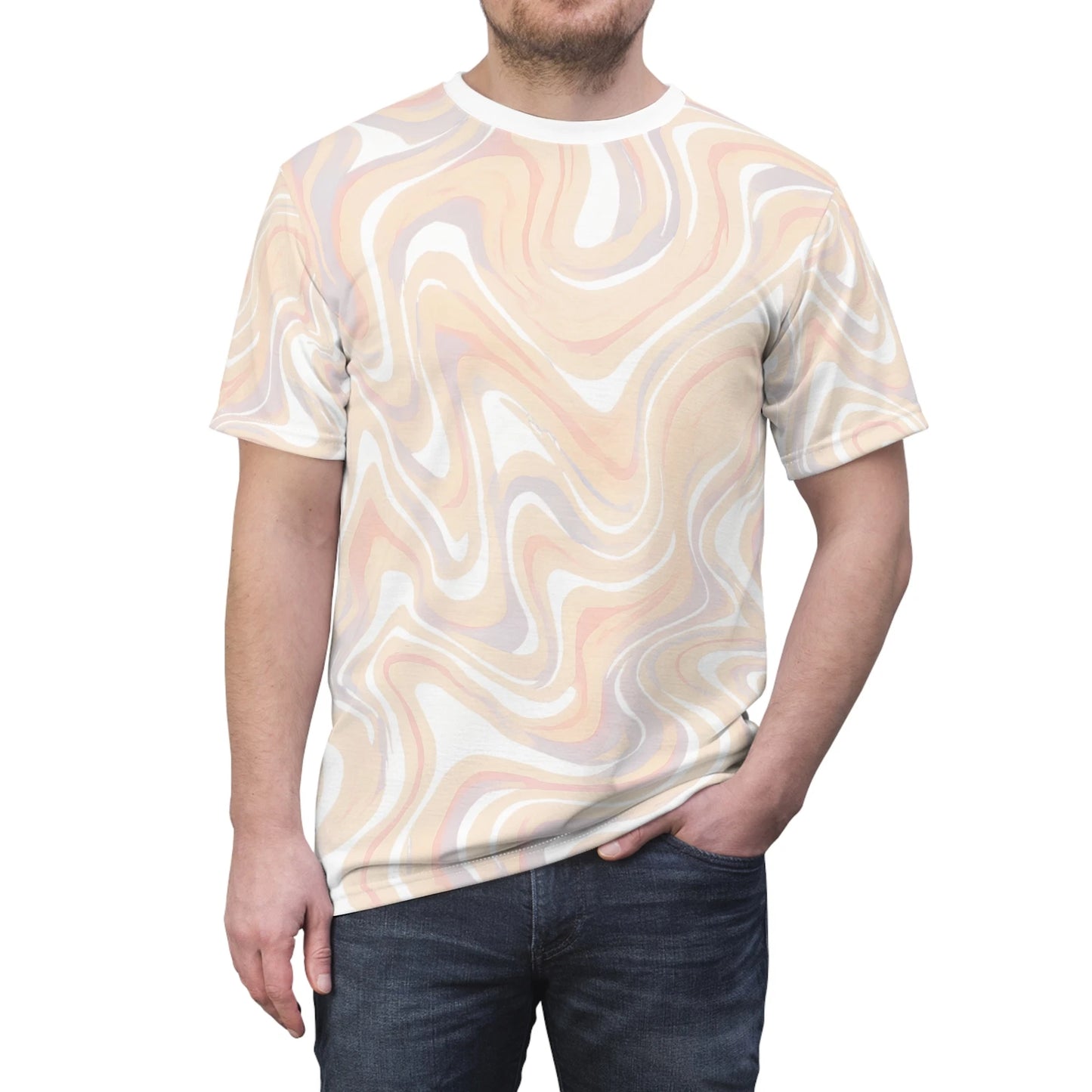 Abstract Swirl Tee - Vibrant Summer Wear, Art Lovers, Trendy Casual Fashion