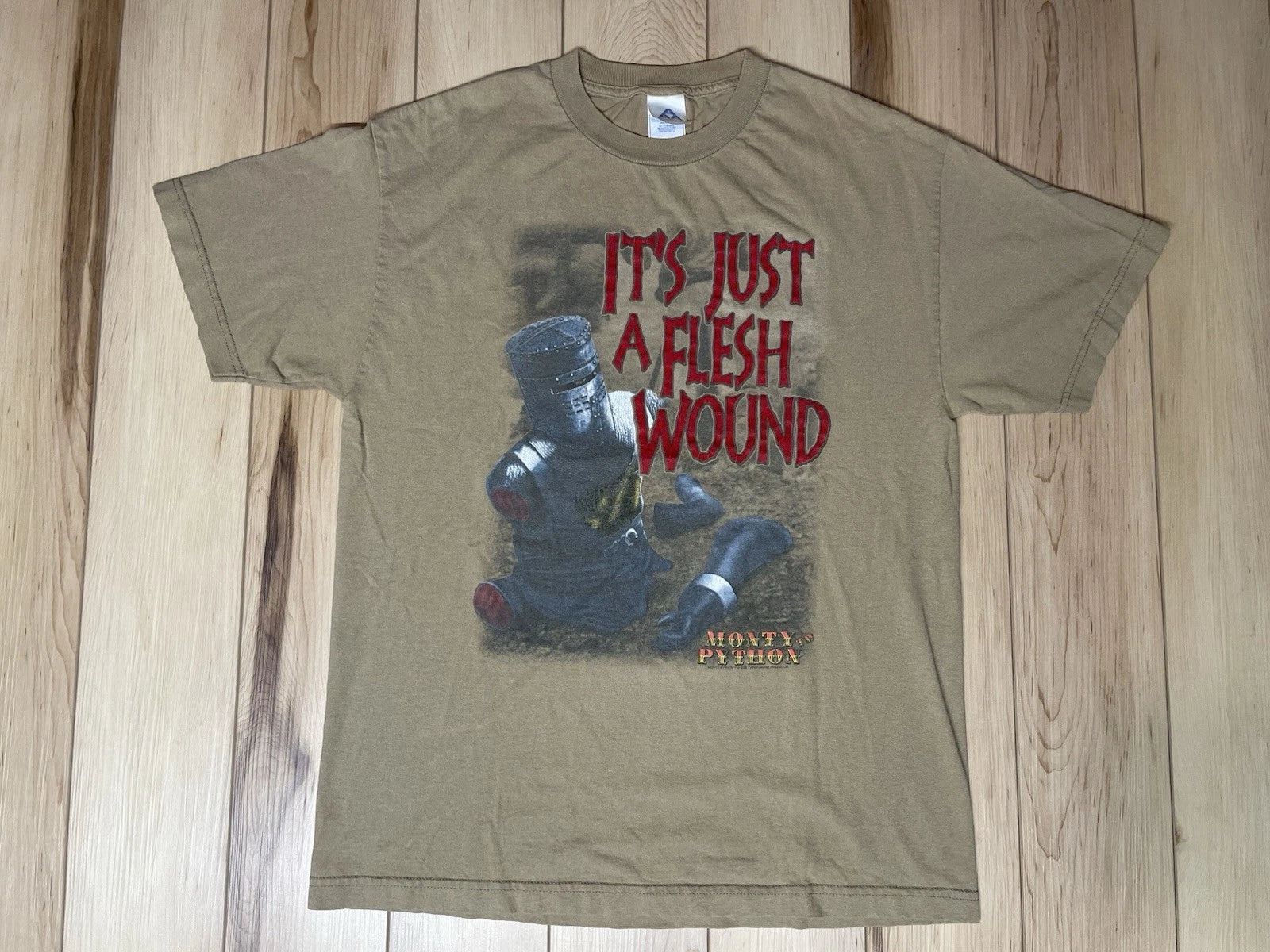 Vtg Y2K 2005 Monty Python Mens Large Distressed It's Just A Flesh Wound T-Shirt