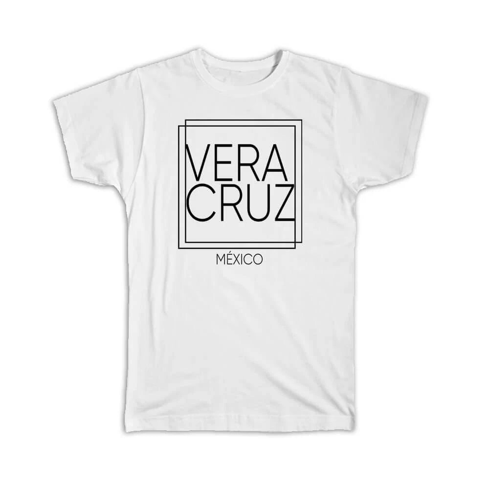 Gift T-Shirt : VERACRUZ Mexico Square Modern Minimalist Font