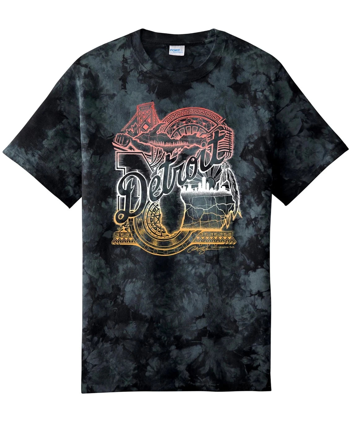 Detroit Black Tie Dye Shirt - US Small