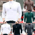 Men's Stylish Half Turtleneck Long Sleeve Pullovers Perfect for Layered Looks