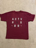 ACTIVE Rideshop Mens Large Short Sleeve T Shirt Maroon Cotton