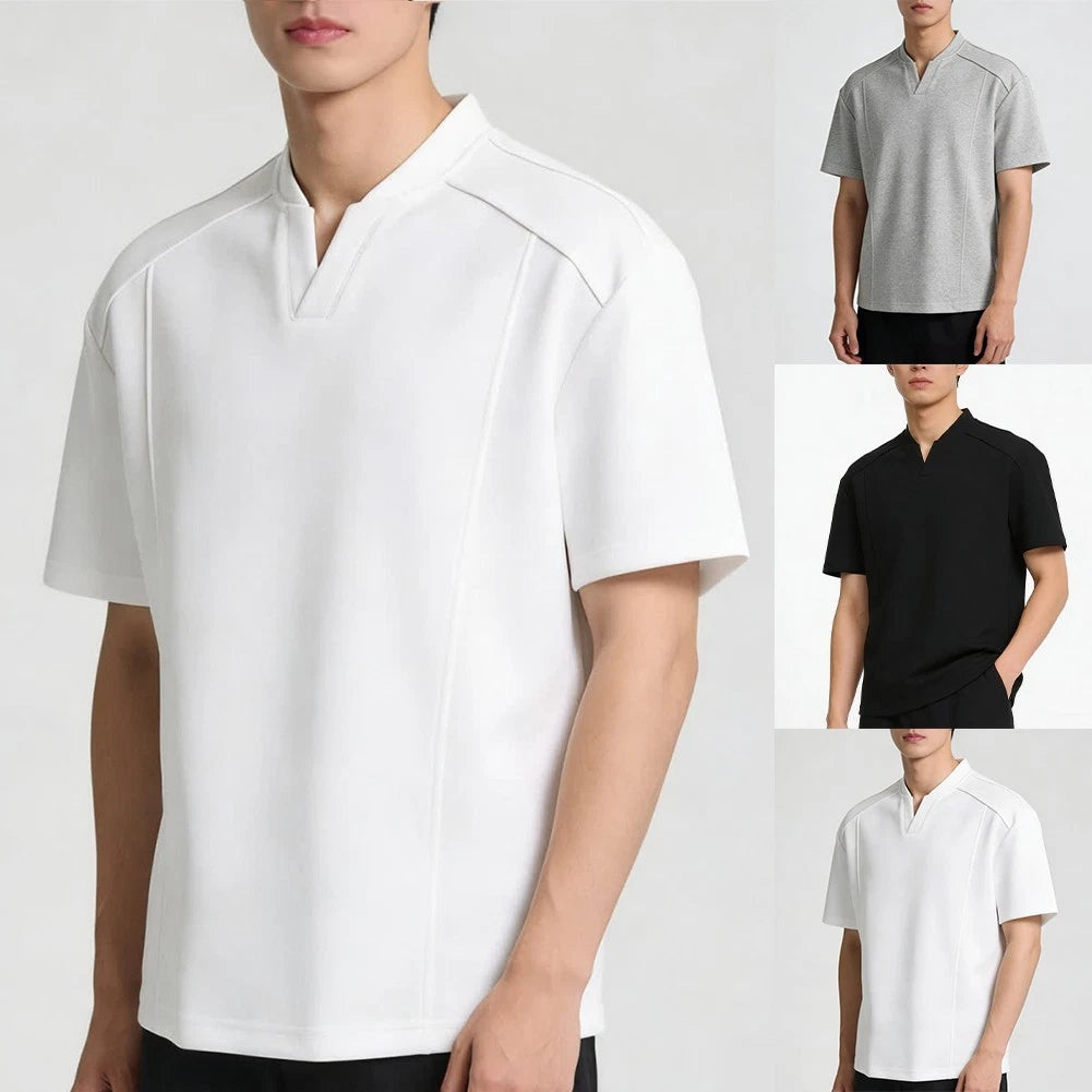 Breathable V Neck Men's Casual T Shirt for Fitness Running and Daily Wear