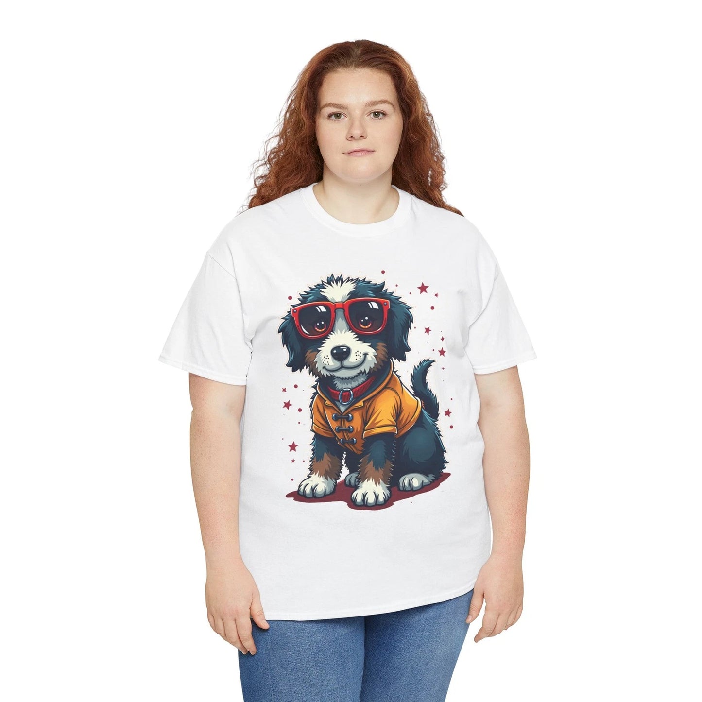 Cool Canine Vibes: The Ultimate Happy Dog. Unisex Heavy Cotton Tee. Tshirt