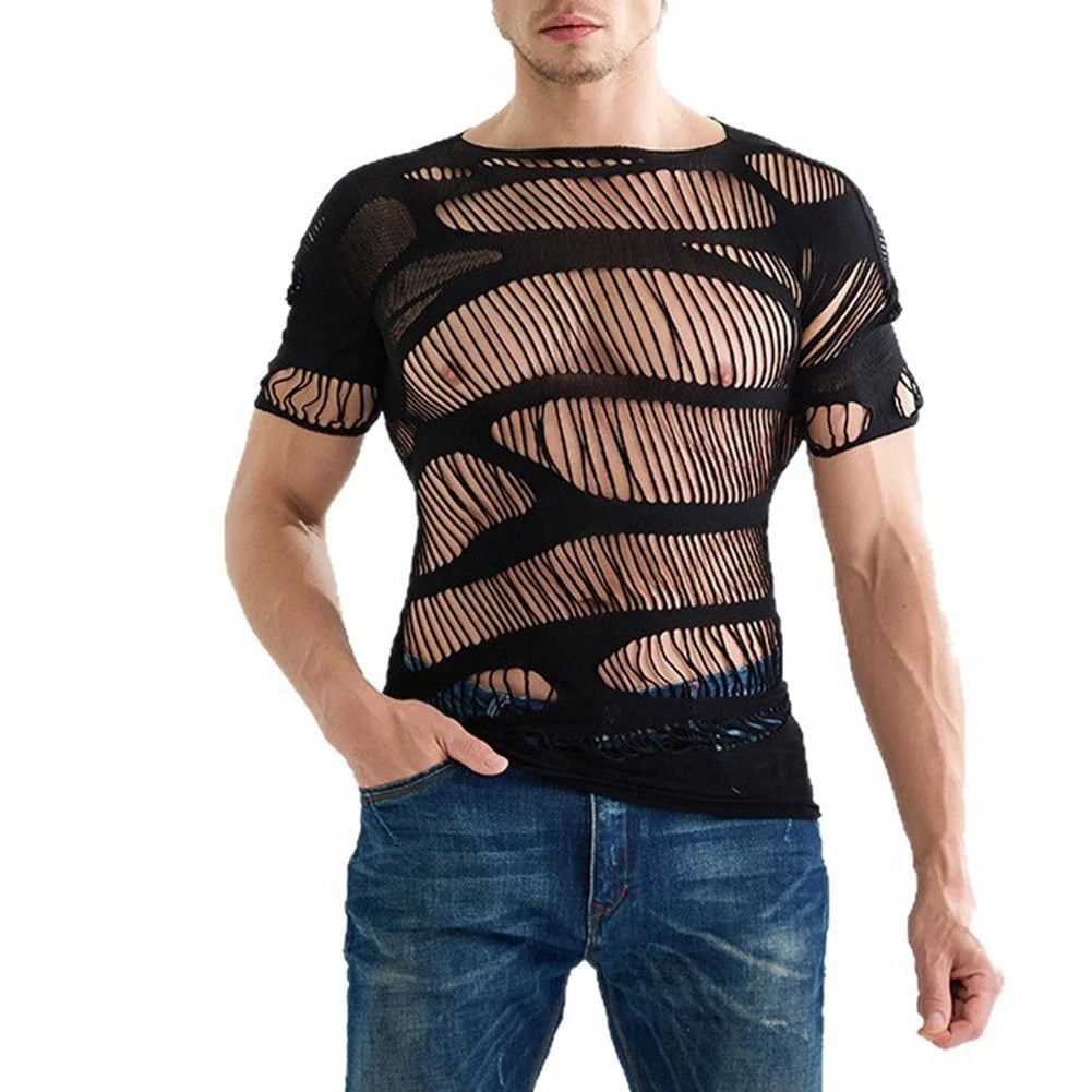 Stylish Design Men Mesh Tops Black Mesh Top Brand New Condition For Nightwear