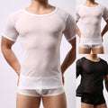 Stylish See Through Mesh T Shirt Fishnet Muscle Top For Men's Clubwear