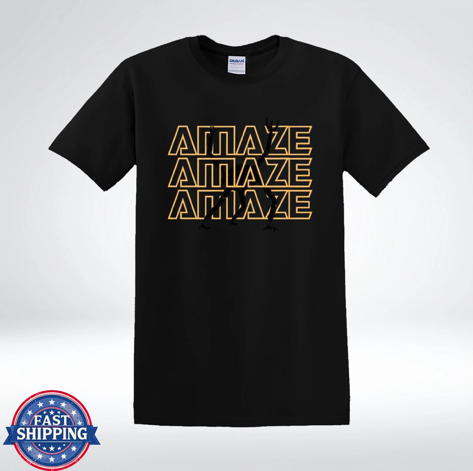 Amaze Repeated Text Shirt Abstract Modern Streetwear Graphic T-Shirt