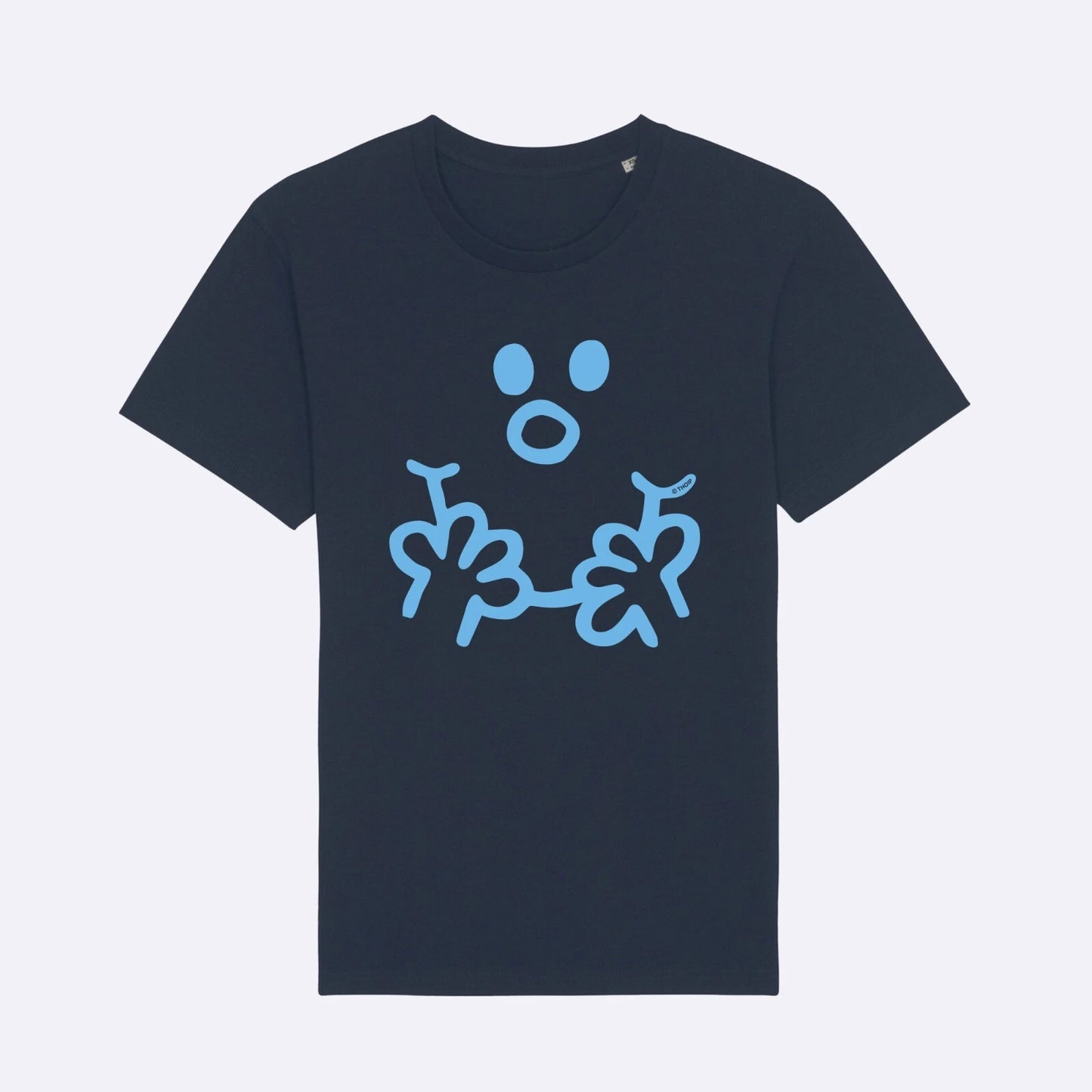 T-Shirt Men's Short Sleeve Face Monsieur Color Navy Blue