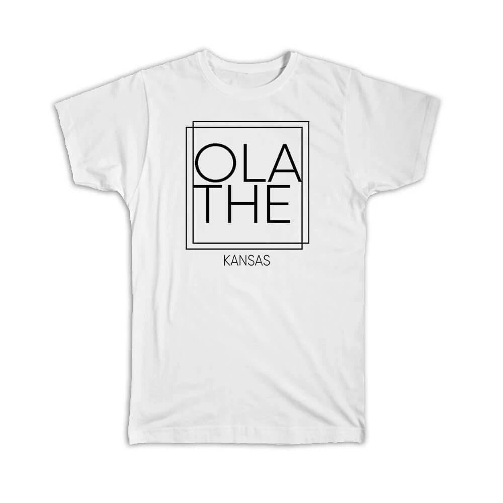Gift T-Shirt : OLATHE Kansas Square Modern Minimalist Font