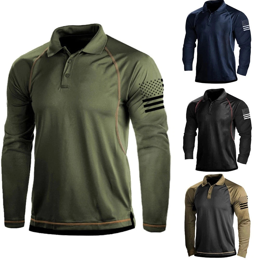 Trendy Sports T Shirt for Men Slim Fit Muscle Tops Tee with Button Collar