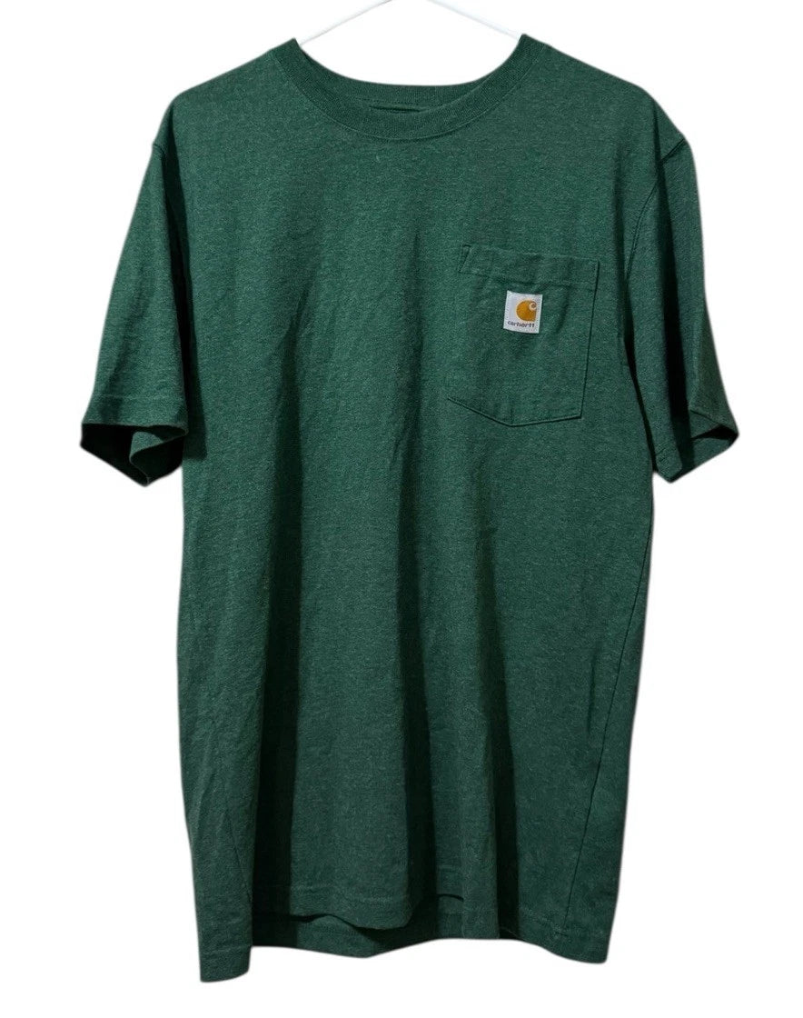 Carhartt Men's Loose Fit Size Small Crewneck Short Sleeve Green Outdoor Hiking