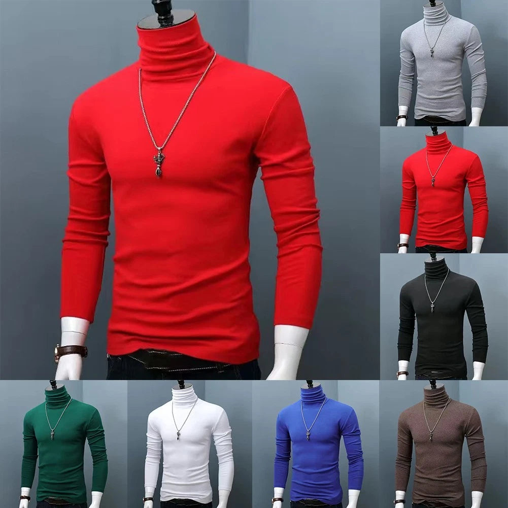 Modern Men's Winter Top Featuring a Stylish for Slim Fit and Cozy High Neckline