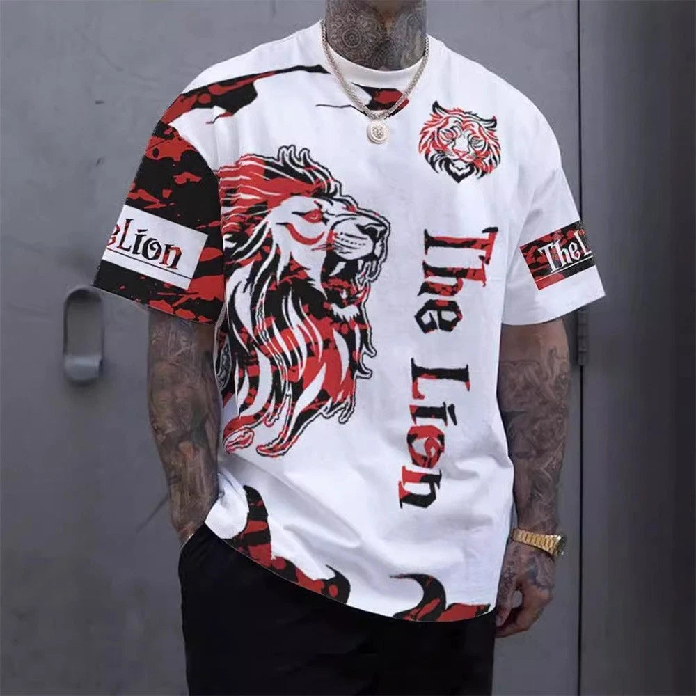 Mens round neck printed tshirt style suitable for spring to winter wear