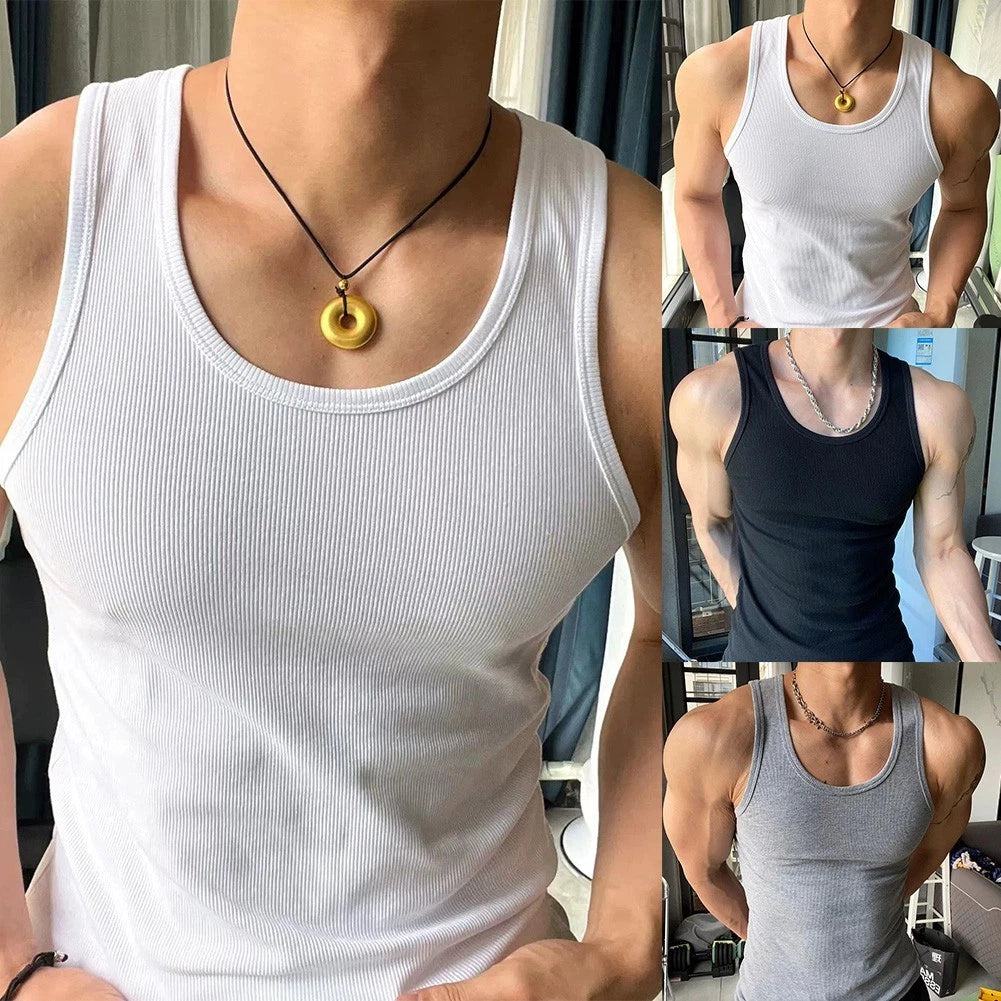 Comfortable and Stylish Sleeveless Tank Top for Men Vertical Stripe Design