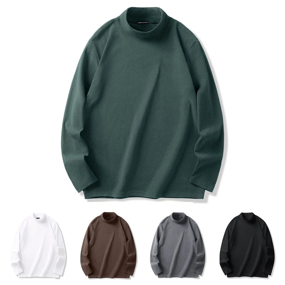 Mens Casual Base Shirt Half Turtleneck Long Sleeve for Daily and Party Wear
