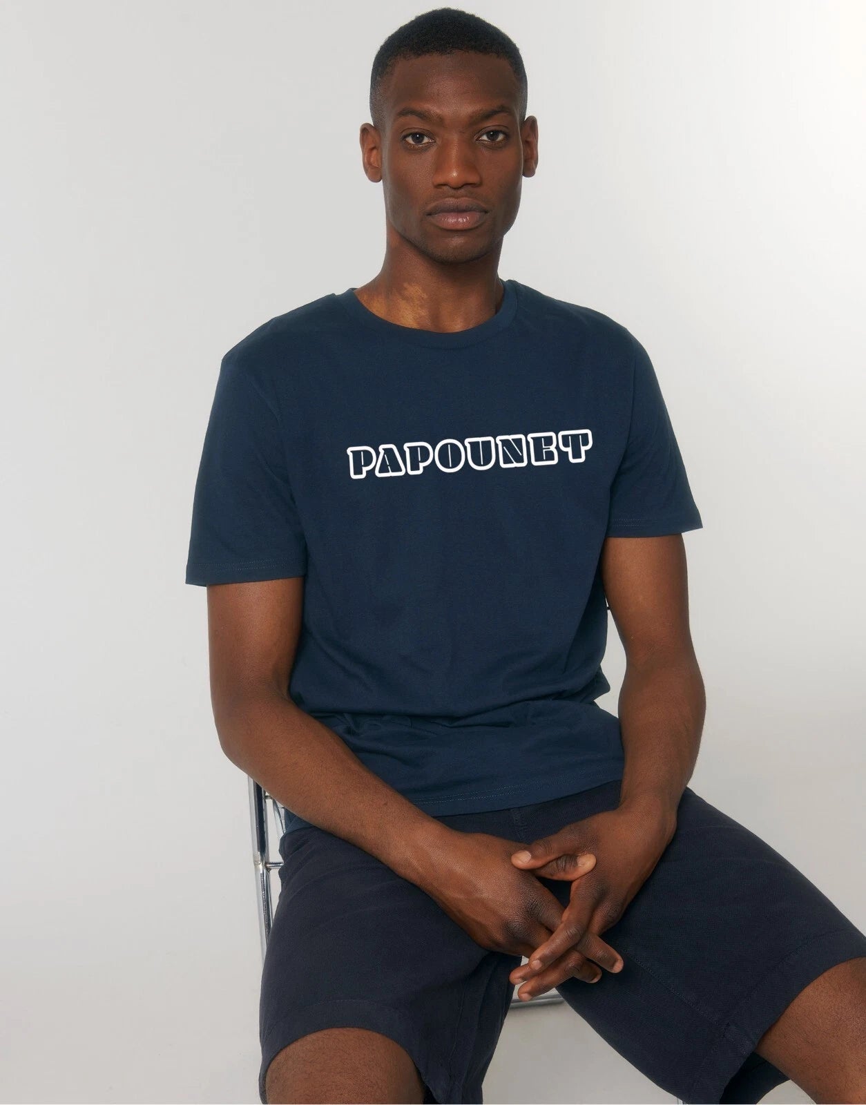 Men's Short Sleeve T-Shirt PAPOUNET 2 Navy Blue