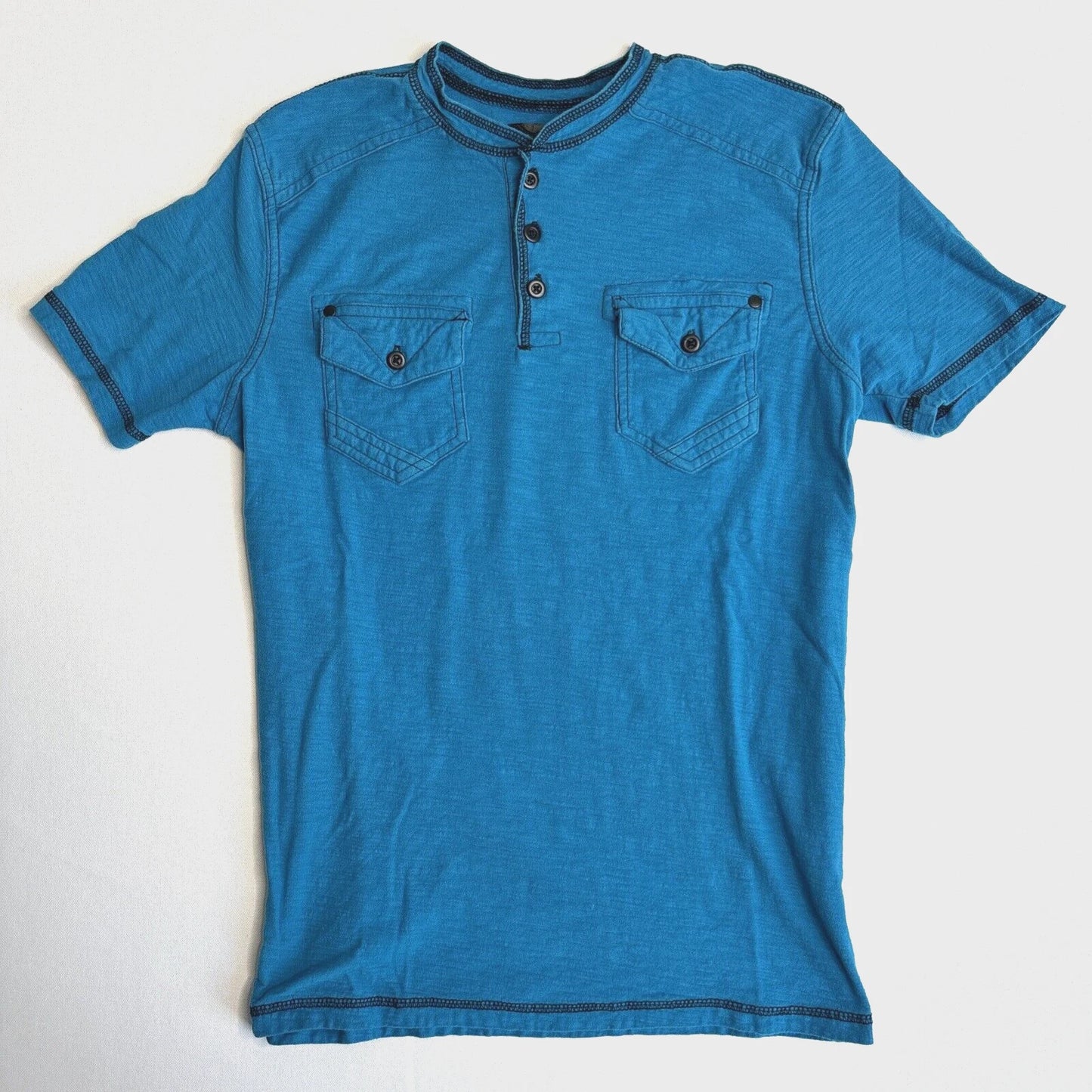 Modern Culture shirt Men's S Bluish Green /Aqua 100% Cotton VTG Y2K