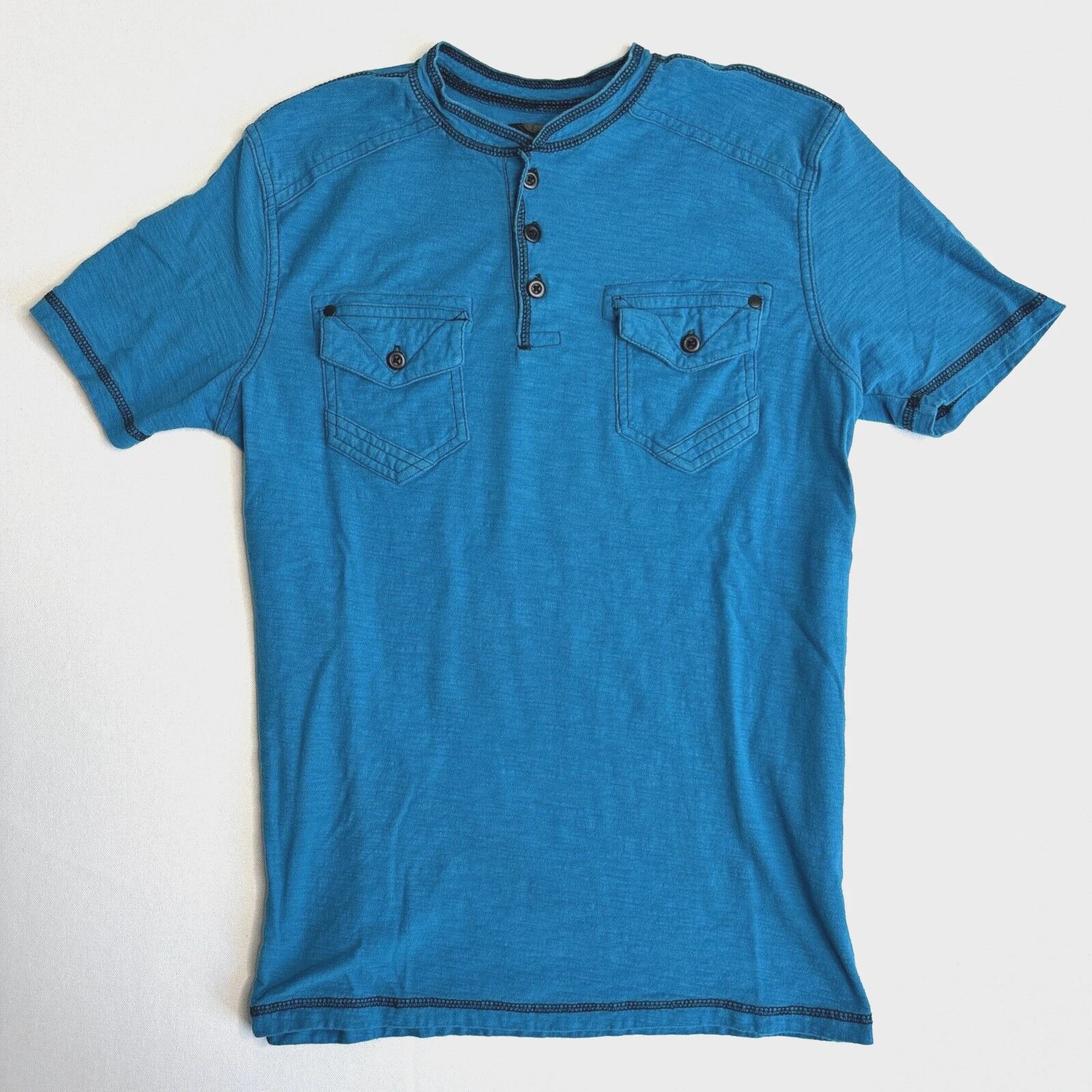 Modern Culture shirt Men's S Bluish Green /Aqua 100% Cotton VTG Y2K