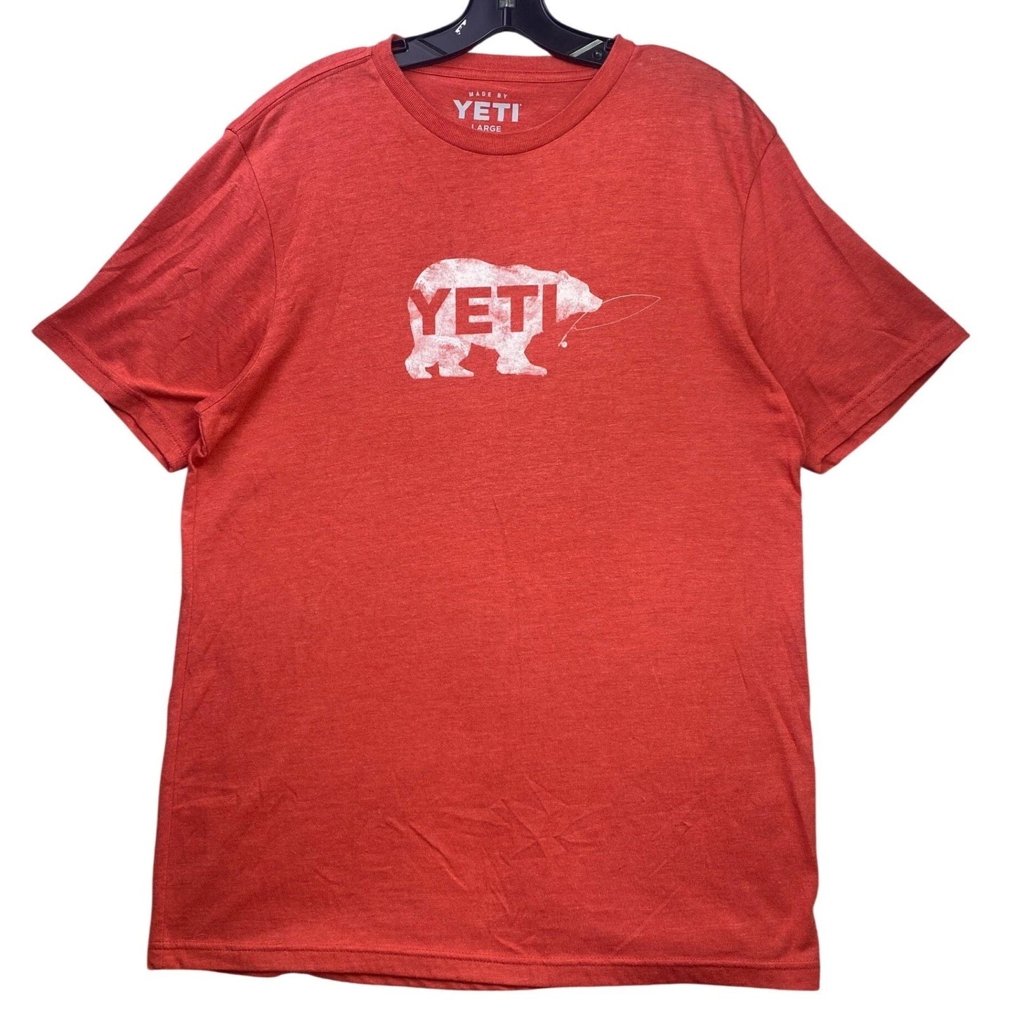 YETI Shirt Mens Large Spell Out Fishing Bear Outdoors Everyday Streetwear