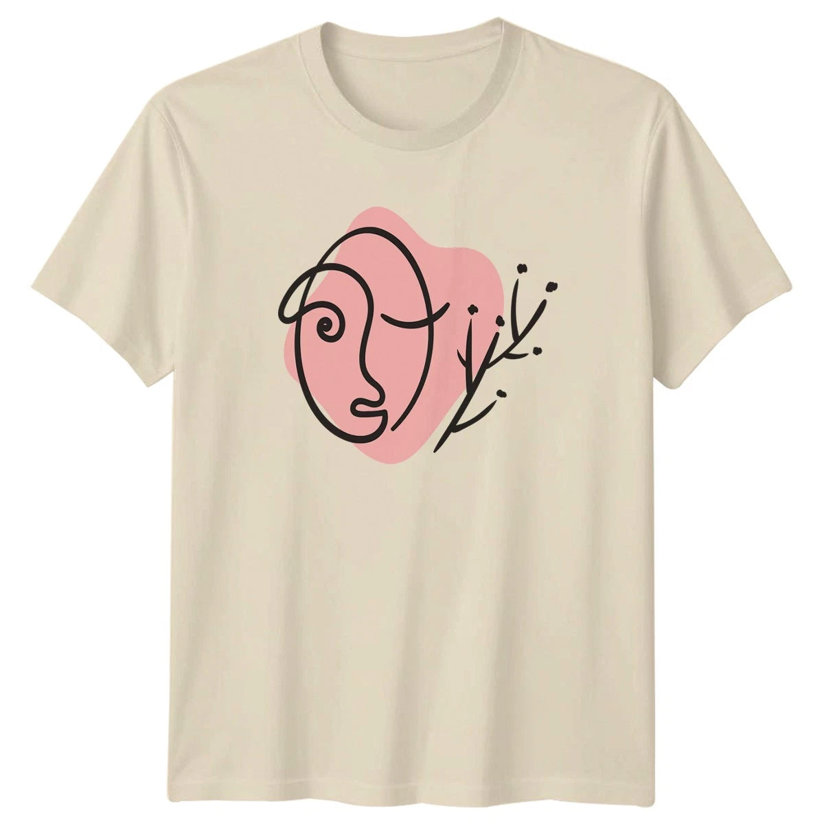 Minimalist Face Line Art T-Shirt Boho Aesthetic Modern Art Birthday Gift