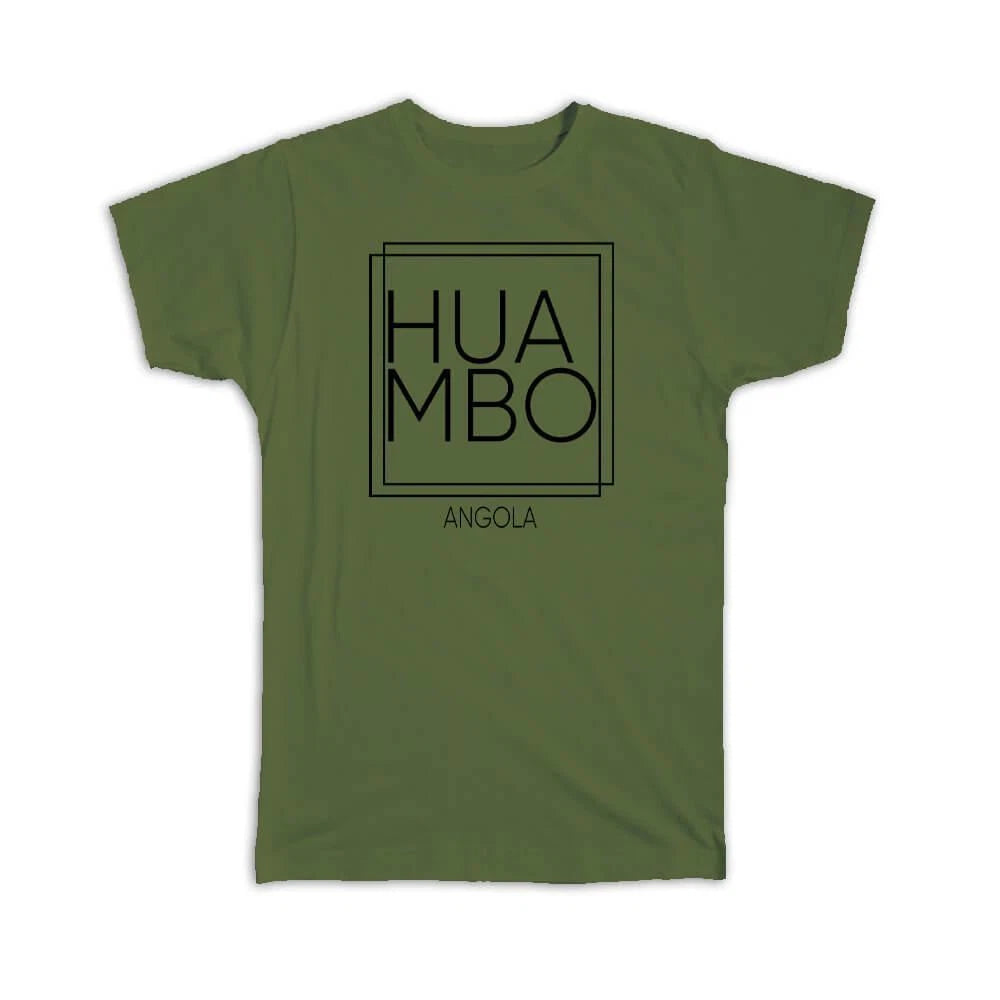 Gift T-Shirt : HUAMBO Angola Square Modern Minimalist Font