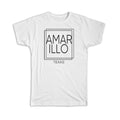Gift T-Shirt : AMARILLO Texas Square Modern Minimalist Font