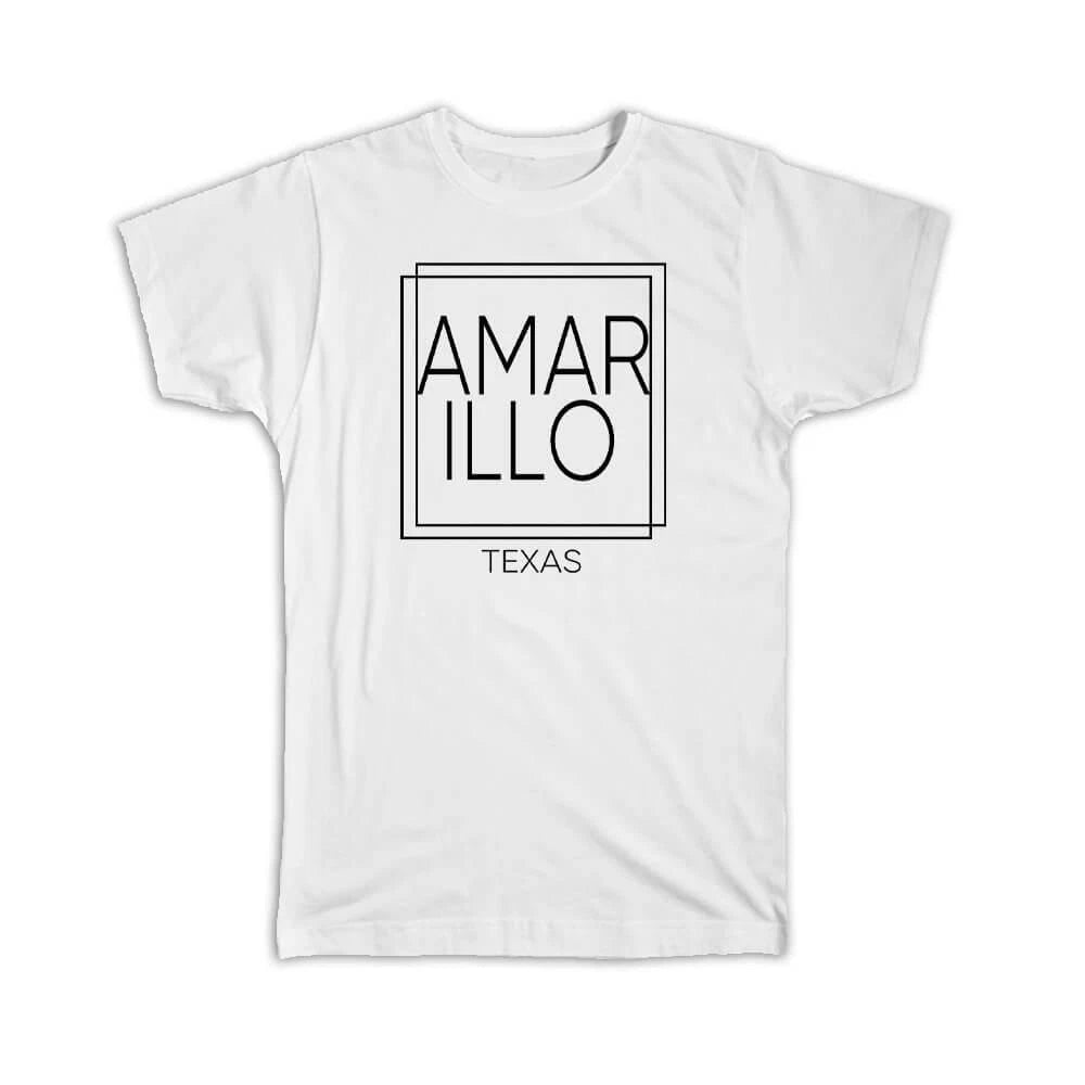 Gift T-Shirt : AMARILLO Texas Square Modern Minimalist Font