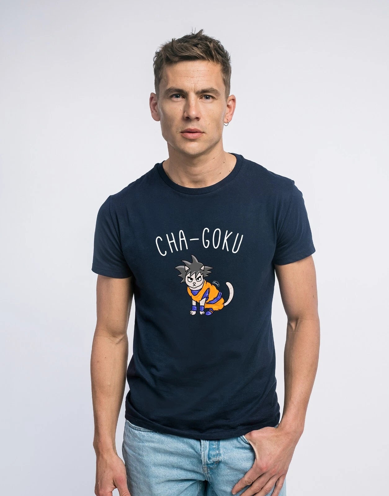 Chat Goku Navy Men's Short Sleeve T-Shirt