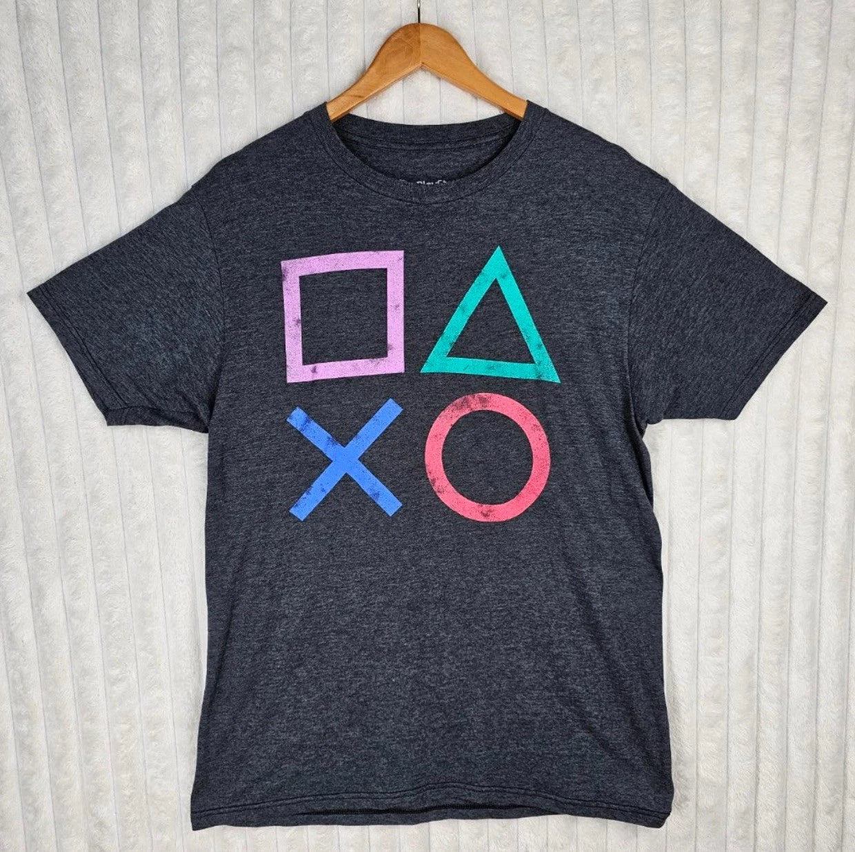 PlayStation Purple Junction Grey Graphic T-Shirt Size Medium