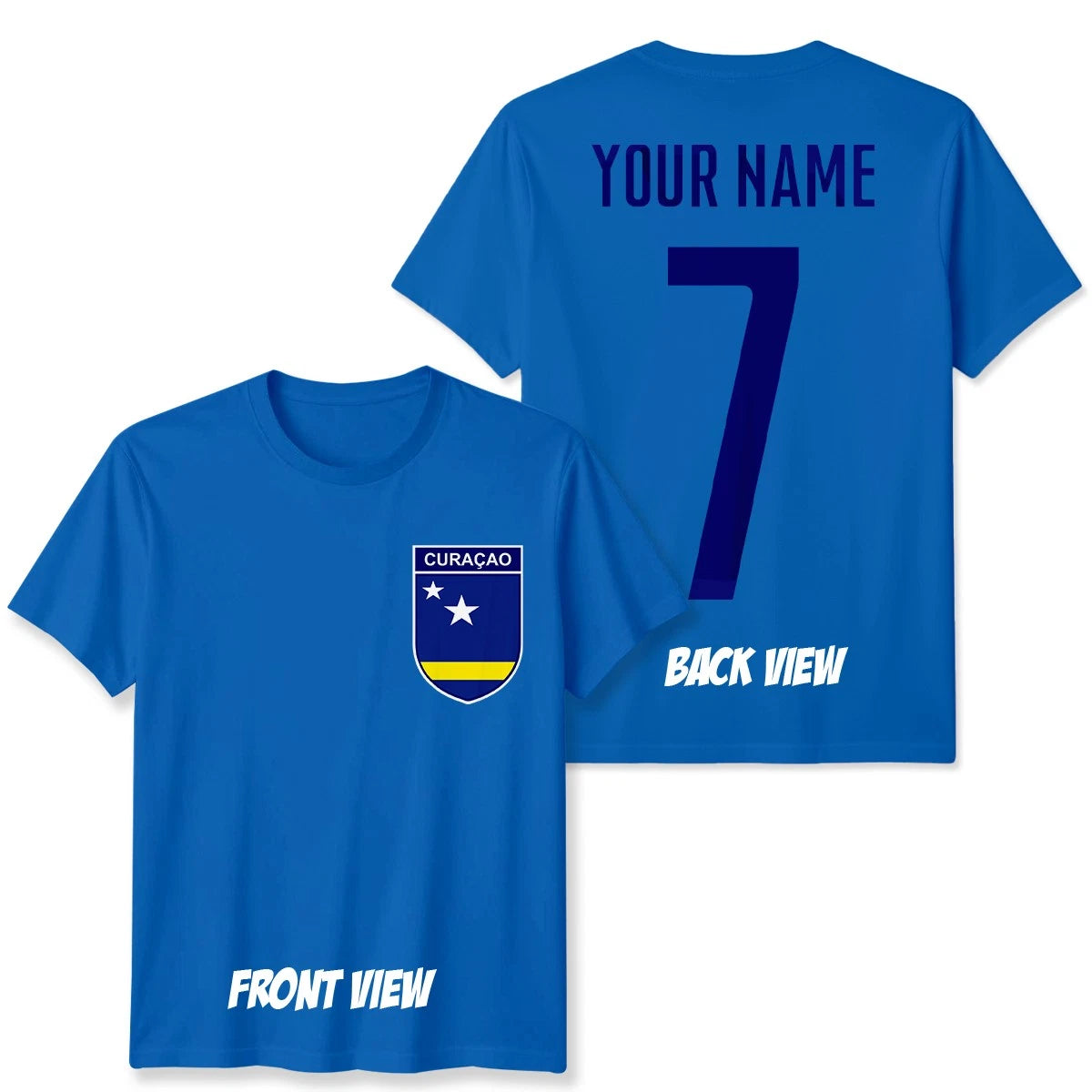 Personalised Curacao Football Unisex Kids T-Shirt Name Number Tee #WC