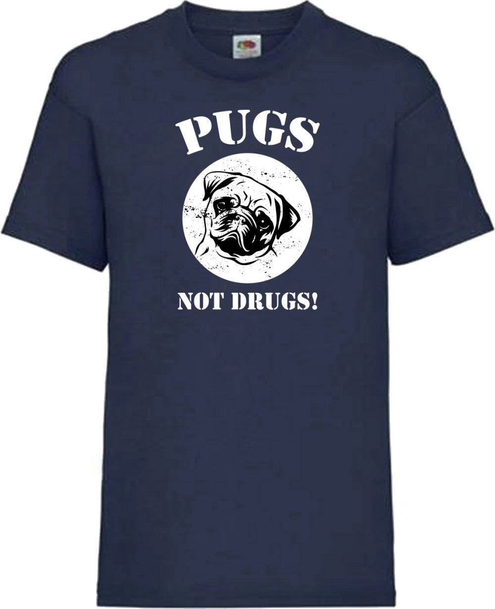 Pugs Not Drugs Novelty Pet Dog T Shirt Various Sizes & Colours